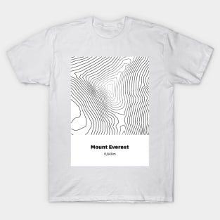 Mount Everest Topographic Map T-Shirt
